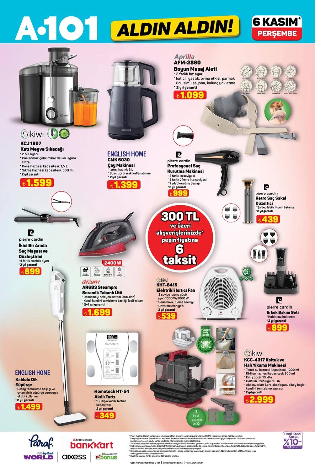 A101 6 Kasım aktüel kataloğu yayımlandı! TV’den motosiklete, halı yıkama makinesinden çay makinesine kadar indirim yağmuru! 5